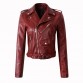 2018 New Fashion Women Autunm Winter Wine Red Faux Leather Jackets Lady Bomber Motorcycle Cool Outerwear Coat with Belt Hot Sale32496406481