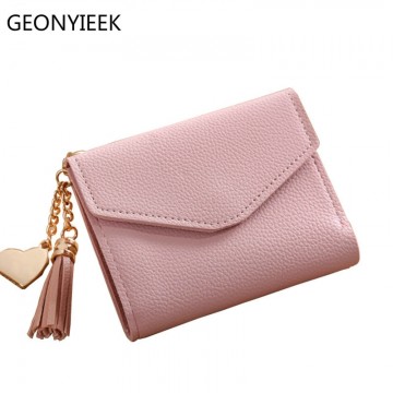 Mini women’s leather tassel wallet