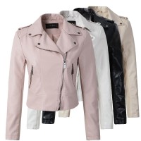 Brand Motorcycle PU Leather Jacket Women Winter And Autumn New Fashion Coat 4 Color Zipper Outerwear jacket New 2018 Coat HOT