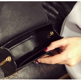 Women’s simple chain flap leather vibrant color messenger shoulder bag