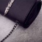 Women’s feather emblem leather messenger shoulder chain bag 