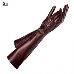 Opera style women’s genuine leather long gloves 