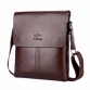 Men’s solid soft leather shoulder crossbody messenger bag