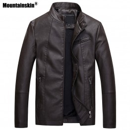 Mountainskin Mens Leather Jackets Autumn Winter Thick Coats Men Velvet Faux Biker Motorcycle Jacket Warm Male Outerwear SA592