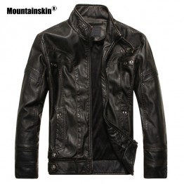 Mountainskin New Men's Leather Jackets Motorcycle PU Jacket Male Autumn Casual Leather Coats Slim Fit Mens Brand Clothing SA588