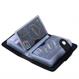 Unisex business card leather 24 slots holder