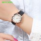 Women’s leather strap simple diamond gold full of stars water resistant watch with blue obsidian crown