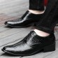 Stylish Lichee Pattern and Lace-Up Design Men's Formal Shoes