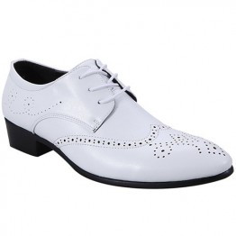 Trendy Engraving and Lace-Up Design Formal Shoes For Men