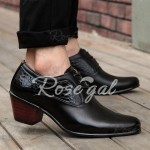 Trendy Stone Pattern and Black Design Men's Formals Shoes