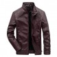new winter men's leather jacket coat classic leather motorcycle leather jacket leisure clothing  Plus velvet Stand collar